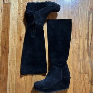 Pedro Garcia Suede Knee-High Wedge Boots-Never worn-FREE SHIPPING